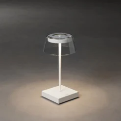 LED-Tischlampe Scilla mit USB, weiß