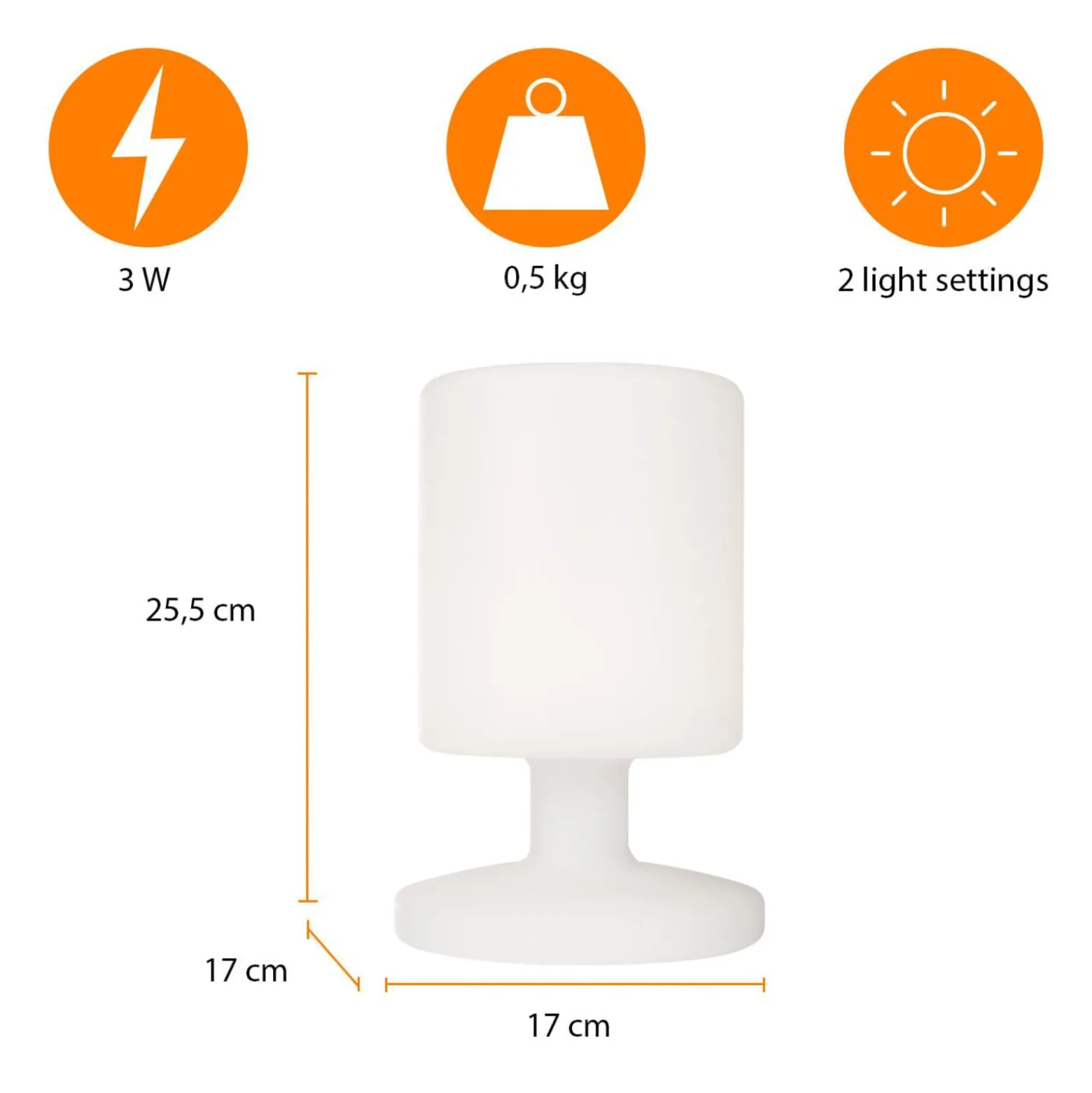 LED-Tischleuchte Ben für innen und außen, Akku