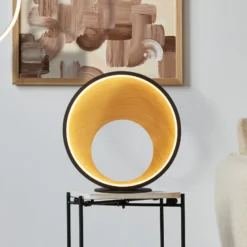 LED-Tischleuchte Curio, Holzoptik