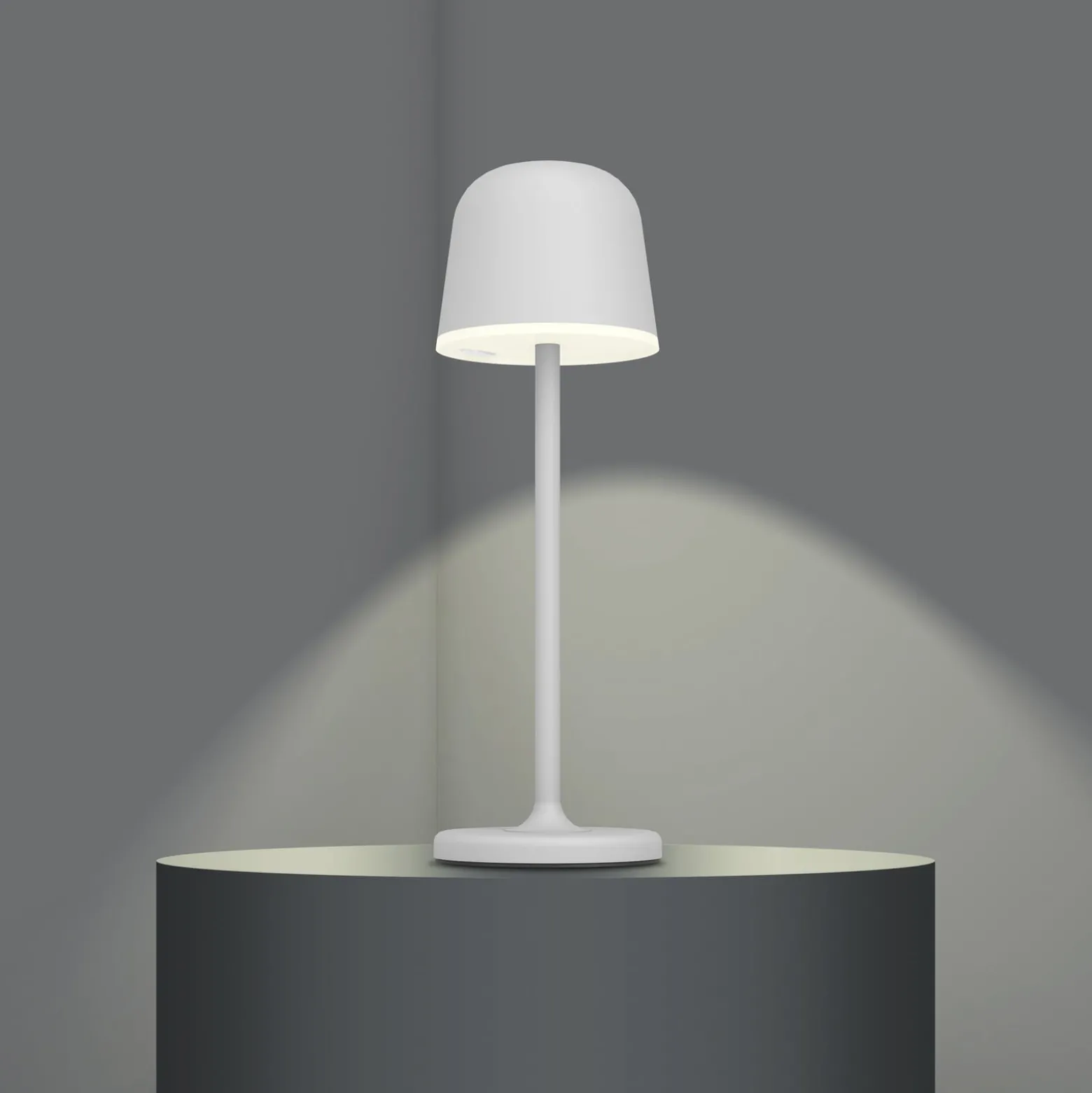LED-Tischleuchte Mannera mit Akku, grau