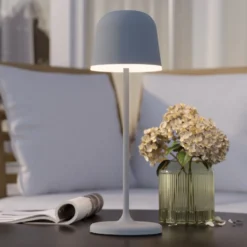 LED-Tischleuchte Mannera mit Akku, grau