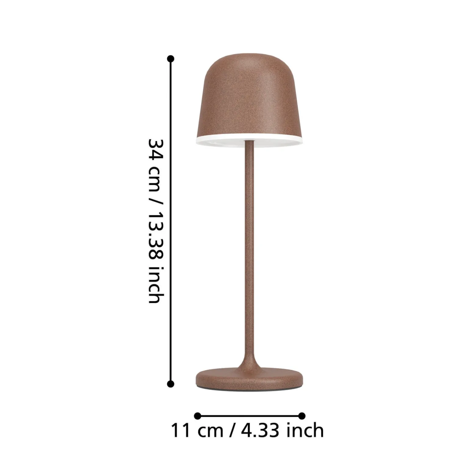 LED-Tischleuchte Mannera mit Akku, rostbraun