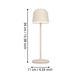 LED-Tischleuchte Mannera mit Akku, sand