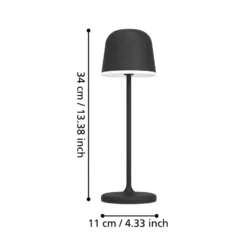 LED-Tischleuchte Mannera mit Akku, schwarz