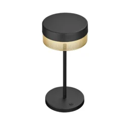 LED-Tischleuchte Mesh Akku, Höhe 30cm schwarz/gold