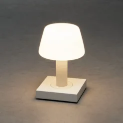 LED-Tischleuchte Monaco für außen Akku, weiß