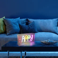 LED-Tischleuchte Neon Happy, USB