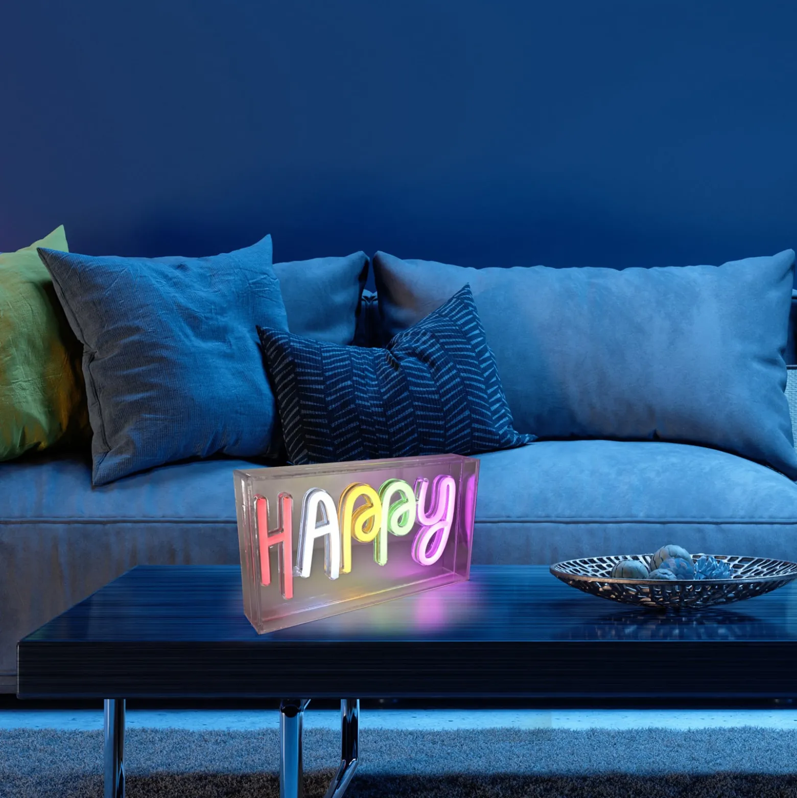 LED-Tischleuchte Neon Happy, USB