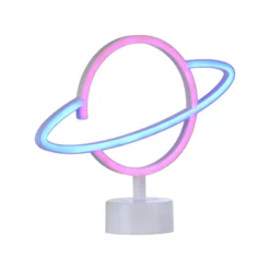 LED-Tischleuchte Neon Saturn, batteriebetrieben