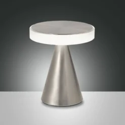 LED-Tischleuchte Neutra, Höhe 20 cm, nickel, Touchdimmer