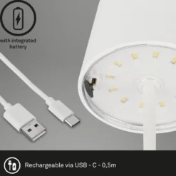 LED-Tischleuchte Piha mit Akku, weiß