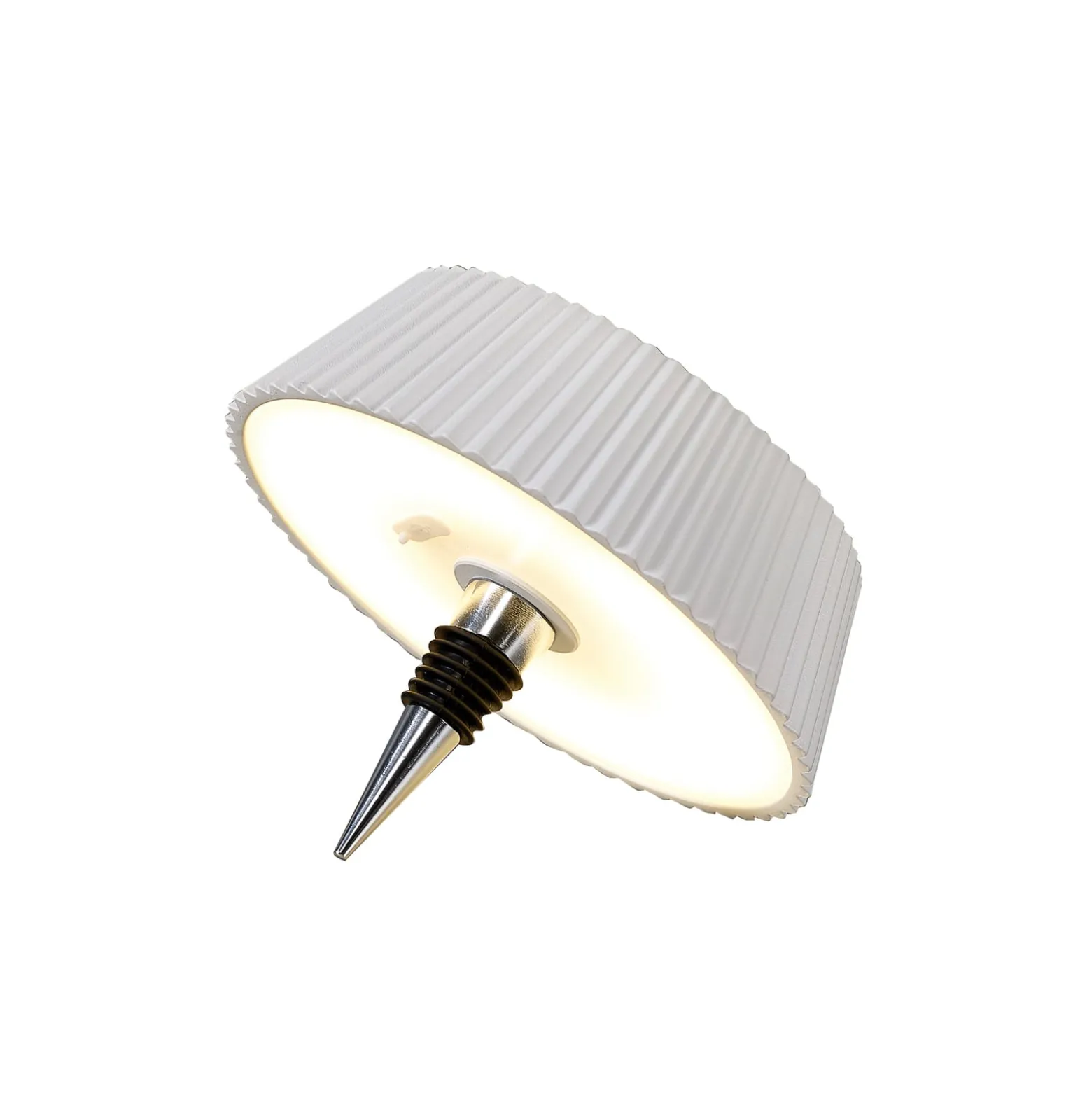 LED-Tischleuchte Relax, weiß, Flaschenaufsatz, Akku