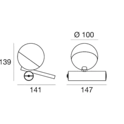 LED-Tischleuchte Rossini, weiß, Aluminium, PMMA, Dimmer