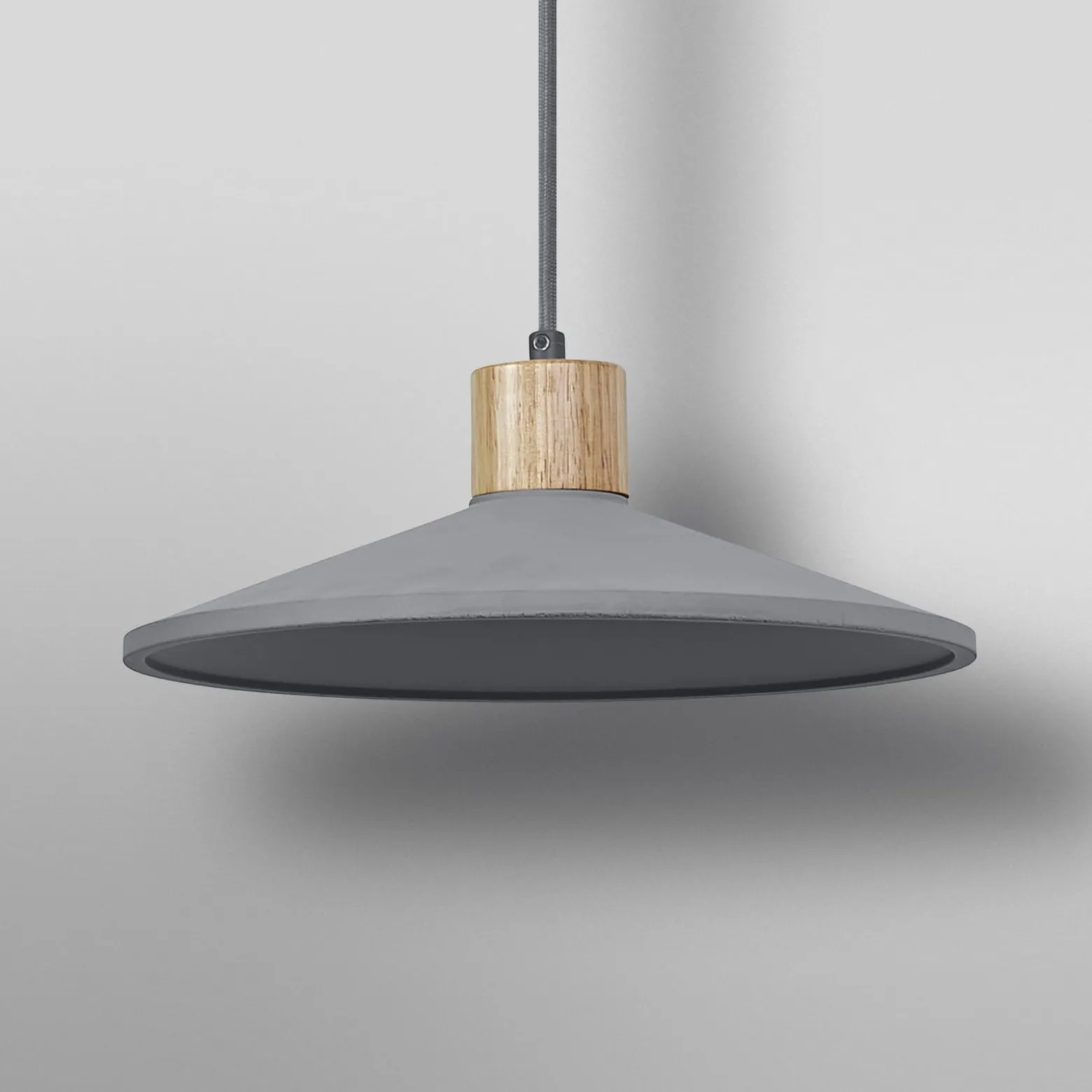 LEDVANCE Hängeleuchte Concrete Wood, Ø 32 cm, Beton, grau