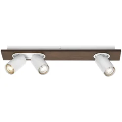 LEDVANCE LED-Deckenspot Mercury GU10, 3-fl., Holz/weiß
