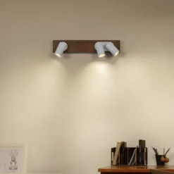 LEDVANCE LED-Deckenspot Mercury GU10, 3-fl., Holz/weiß