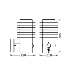 LEDVANCE LED-Wandlampe Endura Style Rondo dunkelgrau Sensor