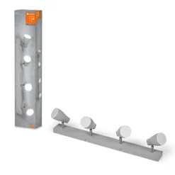 LEDVANCE Pear LED-Anbauspot GU10 4-flammig grau