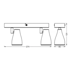 LEDVANCE Pear LED-Anbauspot GU10 2-flammig schwarz