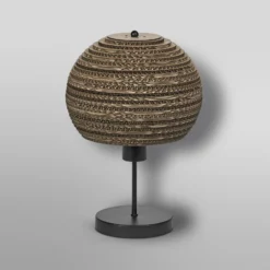 LEDVANCE Tischleuchte Ball, braun, Wellpappe, Stahl, E27