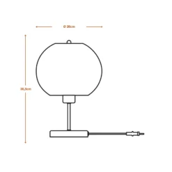 LEDVANCE Tischleuchte Ball, braun, Wellpappe, Stahl, E27