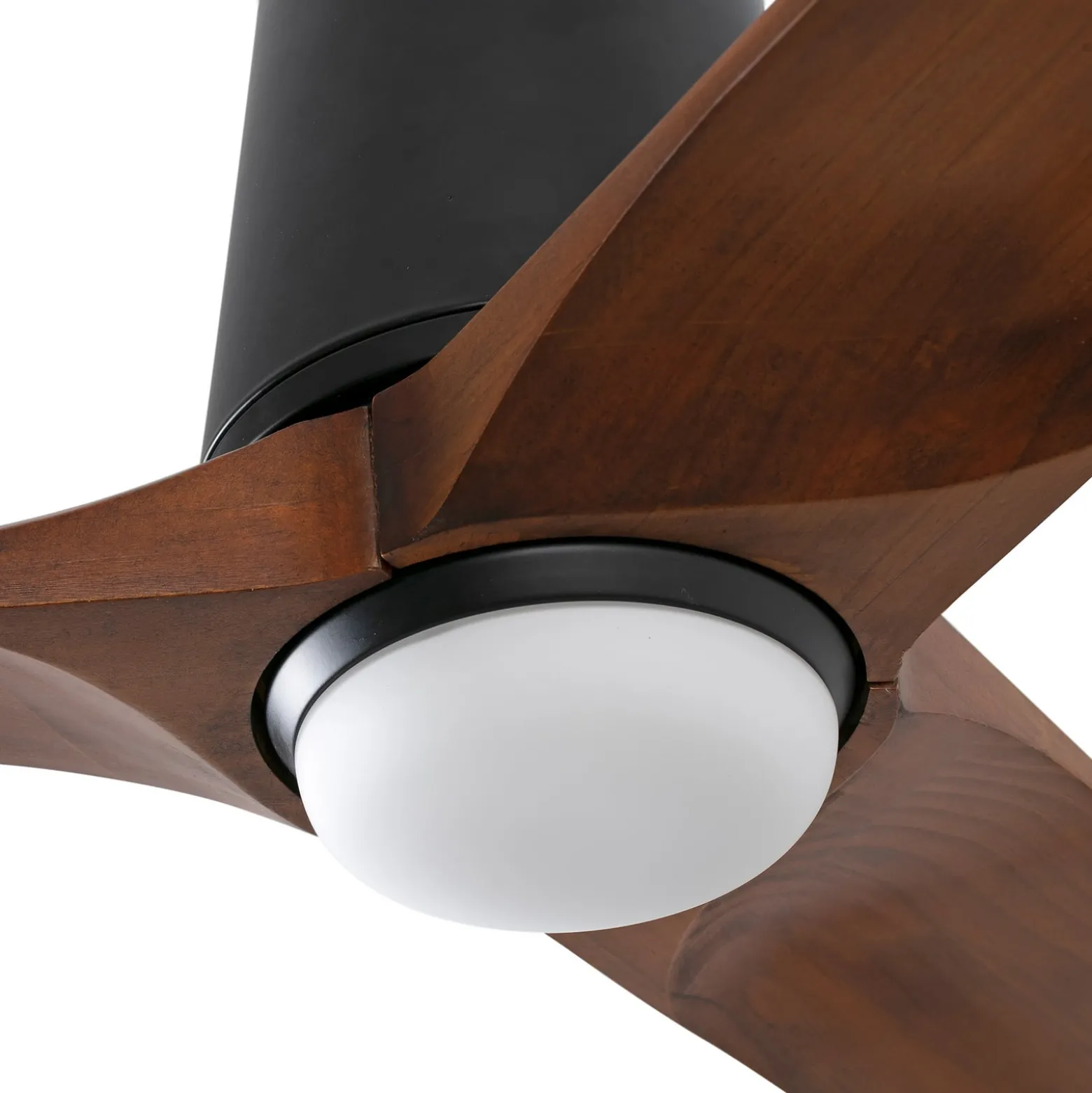 LED-Ventilator Heywood L, Ø132cm schwarz/holzfarben, DC, CCT