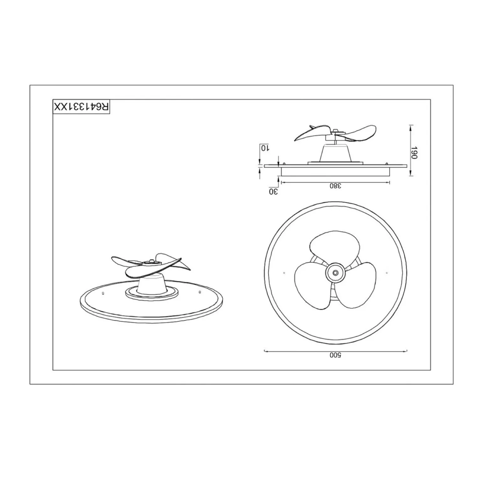 LED-Ventilator Nybro, weiß, DC, leise, Ø 50 cm, CCT, Remote