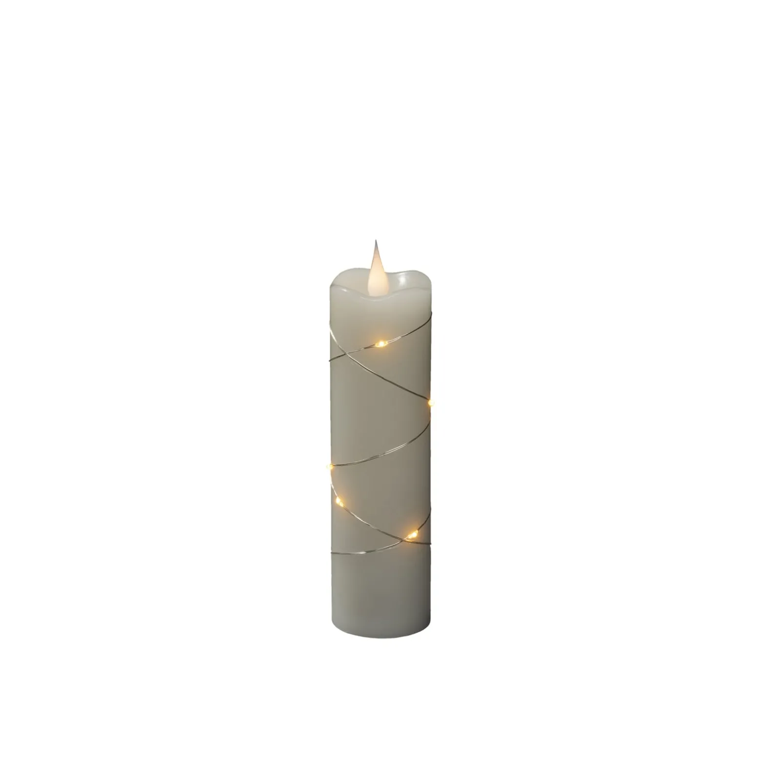 LED-Wachskerze creme Lichtfarbe Bernstein 17,8 cm