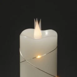 LED-Wachskerze creme Lichtfarbe Bernstein 17,8 cm