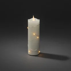 LED-Wachskerze creme Lichtfarbe Bernstein 15,2 cm