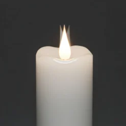 LED-Wachskerze creme Lichtfarbe Bernstein Ø5cm 2er