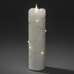 LED-Wachskerze weiß Lichtfarbe Warmweiß 17,8 cm