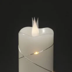 LED-Wachskerze weiß Lichtfarbe Warmweiß 17,8 cm