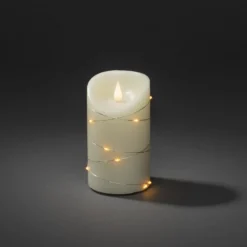 LED-Wachskerze weiß Lichtfarbe Warmweiß 17,8 cm