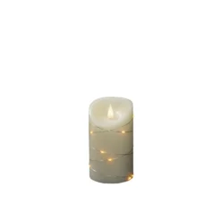 LED-Wachskerze weiß Lichtfarbe Warmweiß 17,8 cm