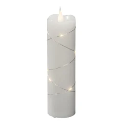 LED-Wachskerze weiß Lichtfarbe Warmweiß 17,8 cm