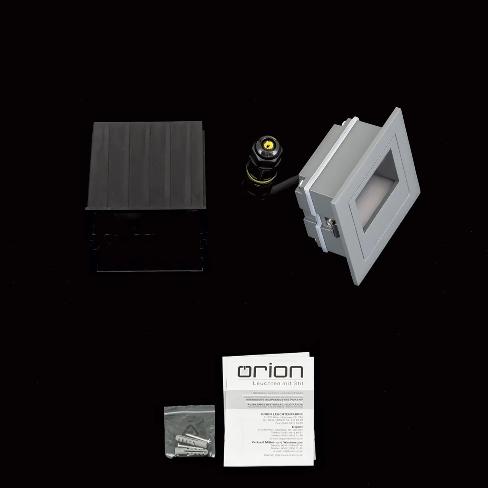 LED-Wandeinbaulampe Loro, anthrazit, Breite 8,5 cm, Alu