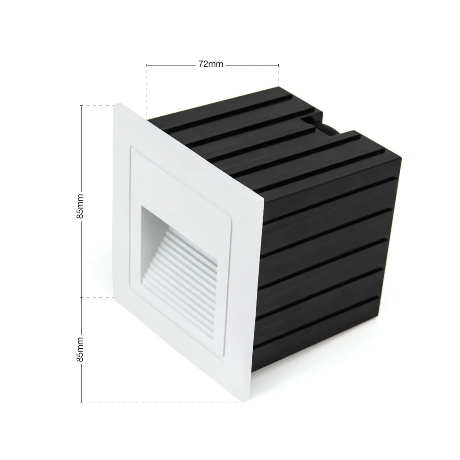 LED-Wandeinbaulampe Loro, weiß, Breite 8,5 cm, Aluminium