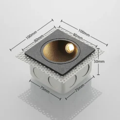 LED-Wandeinbauleuchte Pordis, IP65, eckig