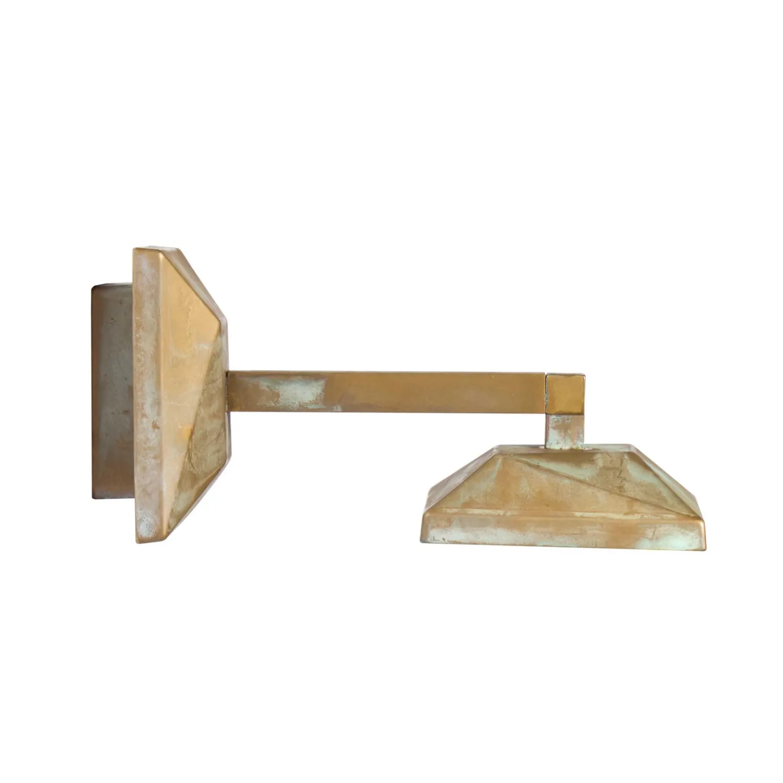 LED-Wandlampe Aura Edge, Ausladung 23 cm, messing antik IP65