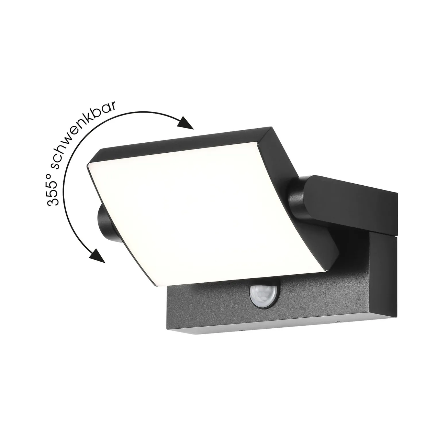 LED-Wandlampe CMD 9081, Sensor, anthrazit, 21 cm, CCT, IP54
