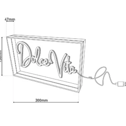 LED-Wandlampe Dolce Vita, klar, 30x15 cm, Kunststoff USB RGB