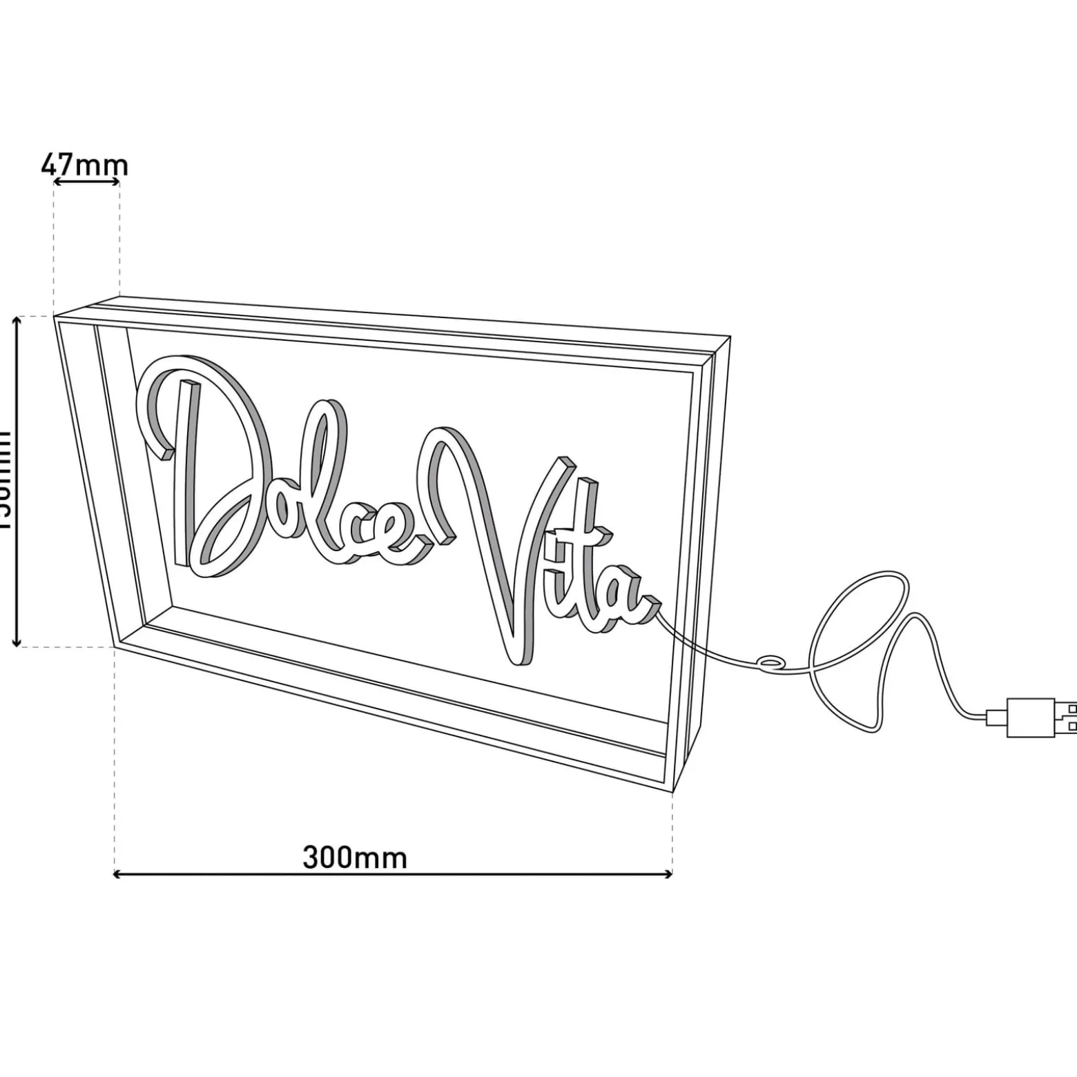 LED-Wandlampe Dolce Vita, klar, 30x15 cm, Kunststoff USB RGB