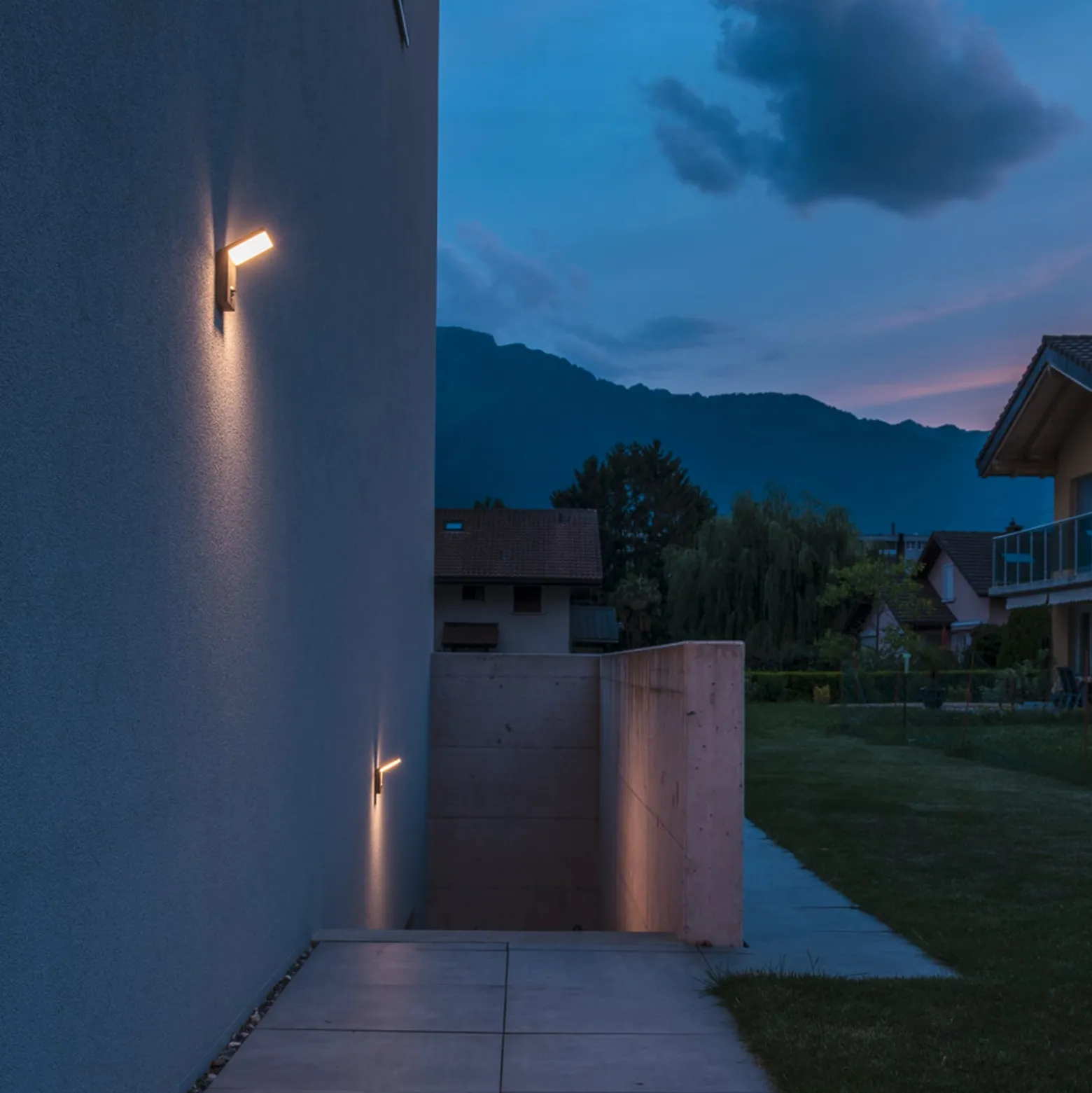 LED-Wandlampe Ordi, anthrazit, Alu, Breite 10 cm, Sensor