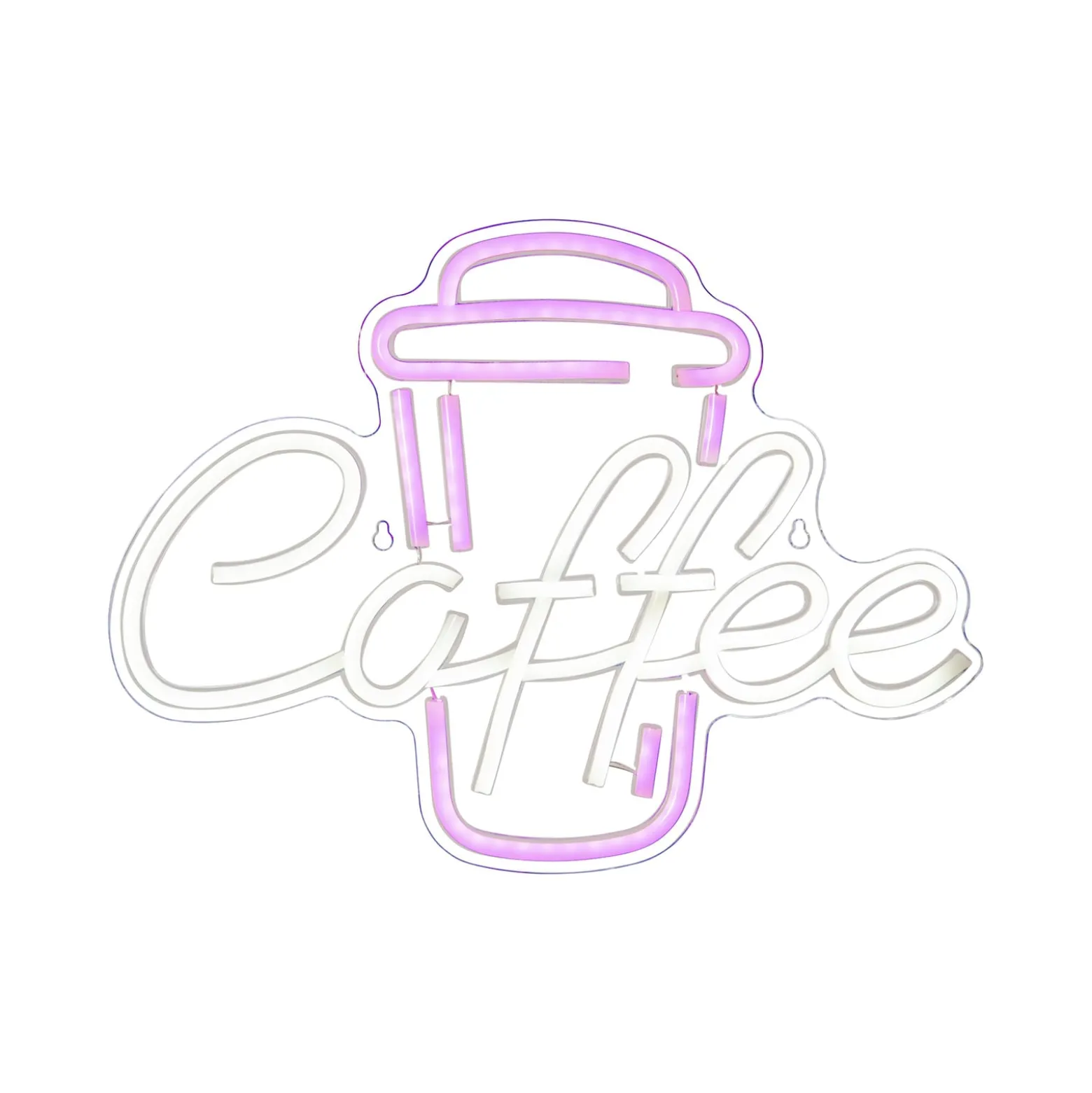 LED-Wandleuchte Coffee, pink/weiß, Plexiglas, 40 x 30 cm USB