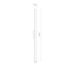 LED-Wandleuchte Demi L, sand, Aluminium, Höhe 144 cm, IP54