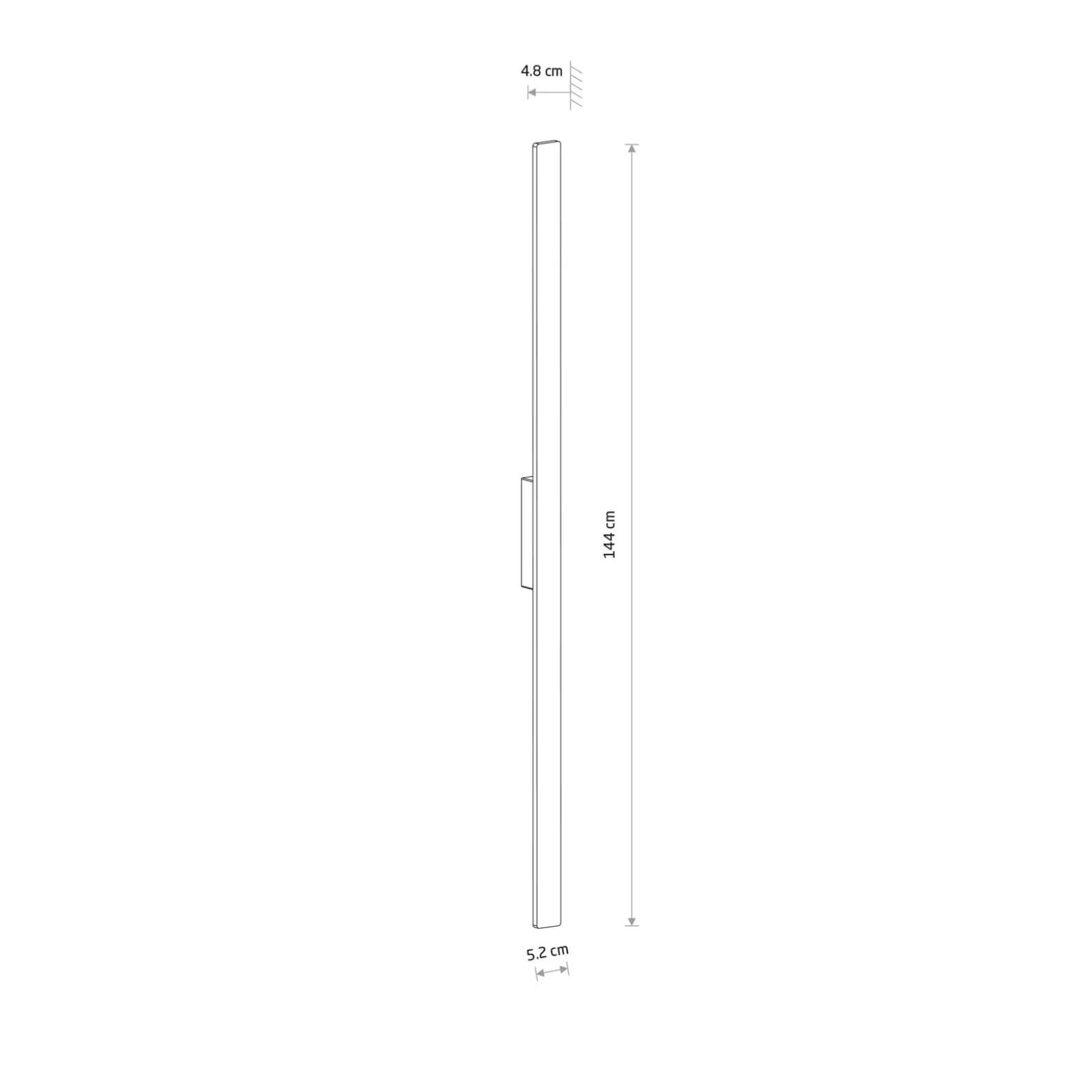 LED-Wandleuchte Demi L, sand, Aluminium, Höhe 144 cm, IP54