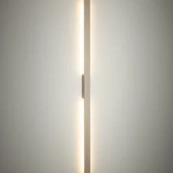 LED-Wandleuchte Demi L, sand, Aluminium, Höhe 144 cm, IP54