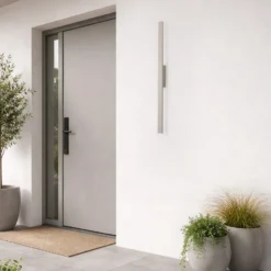 LED-Wandleuchte Demi M, sand, Aluminium, Höhe 100 cm, IP54