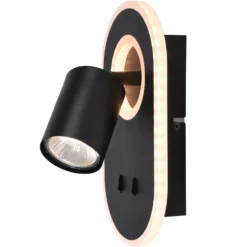 LED-Wandleuchte Kimon, schwarz